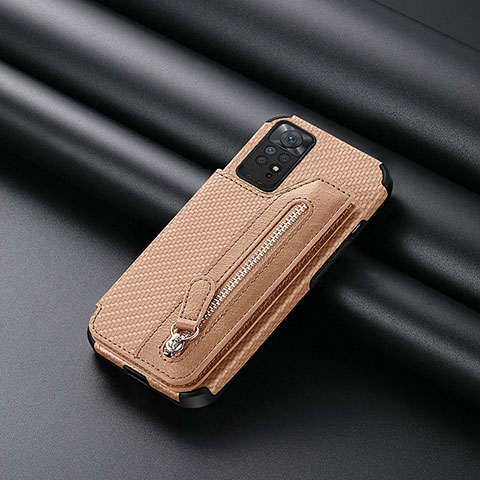 Custodia Silicone Ultra Sottile Morbida Cover con Magnetico S03D per Xiaomi Redmi Note 11S 4G Oro