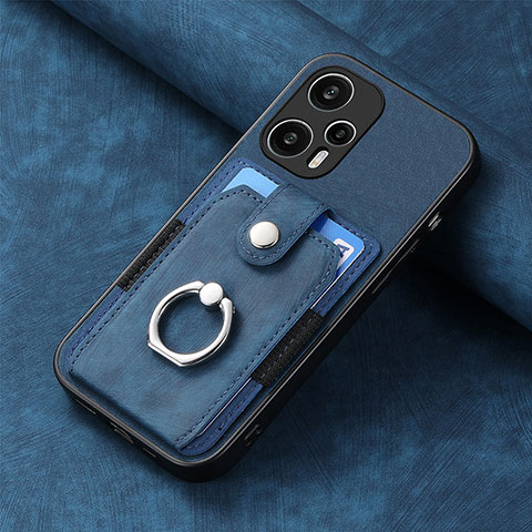 Custodia Silicone Ultra Sottile Morbida Cover con Magnetico S03D per Xiaomi Redmi Note 12 Turbo 5G Blu