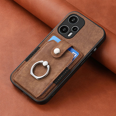 Custodia Silicone Ultra Sottile Morbida Cover con Magnetico S03D per Xiaomi Redmi Note 12 Turbo 5G Marrone