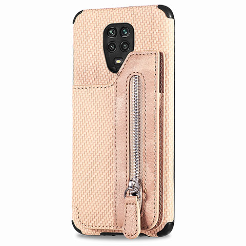 Custodia Silicone Ultra Sottile Morbida Cover con Magnetico S03D per Xiaomi Redmi Note 9 Pro Oro