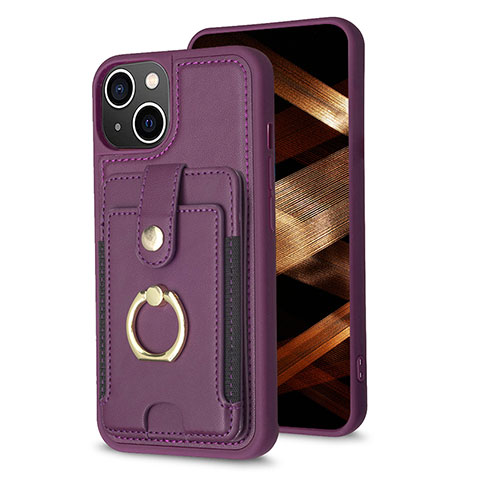 Custodia Silicone Ultra Sottile Morbida Cover con Magnetico S04D per Apple iPhone 14 Plus Viola