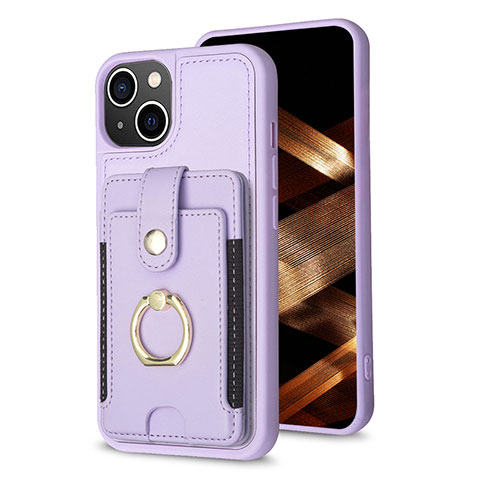 Custodia Silicone Ultra Sottile Morbida Cover con Magnetico S04D per Apple iPhone 15 Lavanda