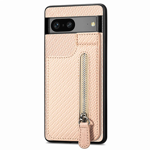 Custodia Silicone Ultra Sottile Morbida Cover con Magnetico S04D per Google Pixel 7a 5G Oro Rosa