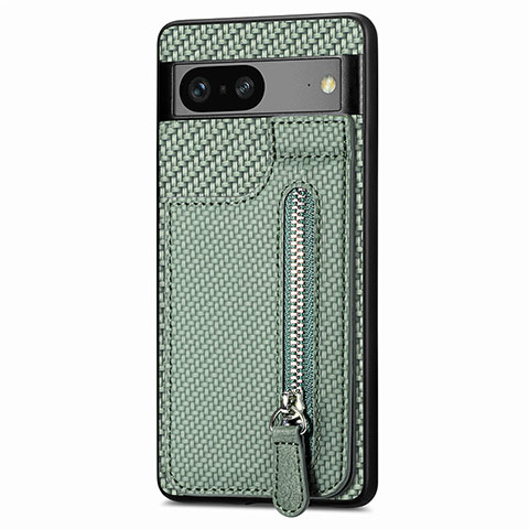 Custodia Silicone Ultra Sottile Morbida Cover con Magnetico S04D per Google Pixel 7a 5G Verde