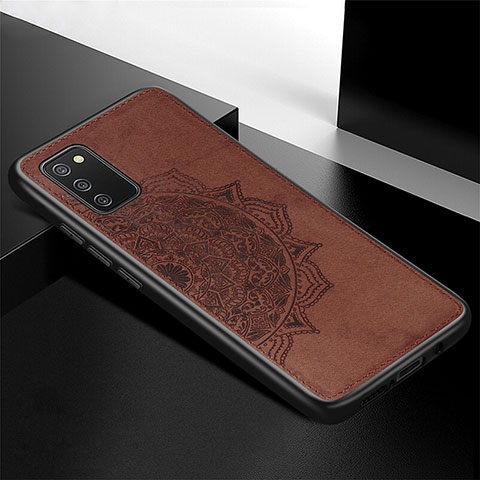 Custodia Silicone Ultra Sottile Morbida Cover con Magnetico S04D per Samsung Galaxy A02s Marrone