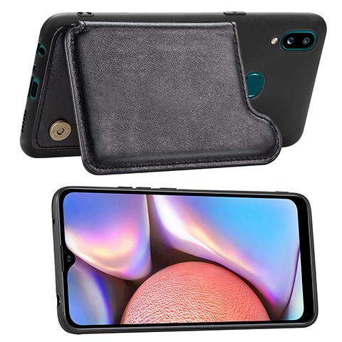 Custodia Silicone Ultra Sottile Morbida Cover con Magnetico S04D per Samsung Galaxy A10s Nero