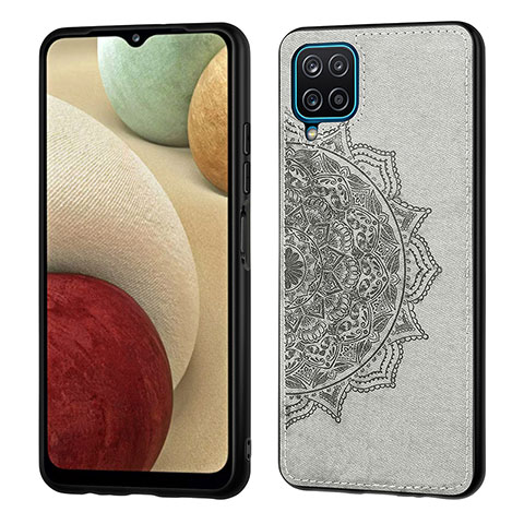 Custodia Silicone Ultra Sottile Morbida Cover con Magnetico S04D per Samsung Galaxy A12 5G Grigio