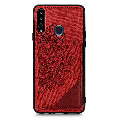 Custodia Silicone Ultra Sottile Morbida Cover con Magnetico S04D per Samsung Galaxy A20s Rosso