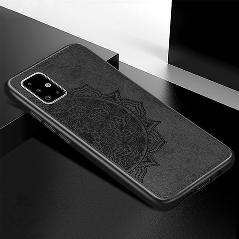 Custodia Silicone Ultra Sottile Morbida Cover con Magnetico S04D per Samsung Galaxy A71 4G A715 Nero