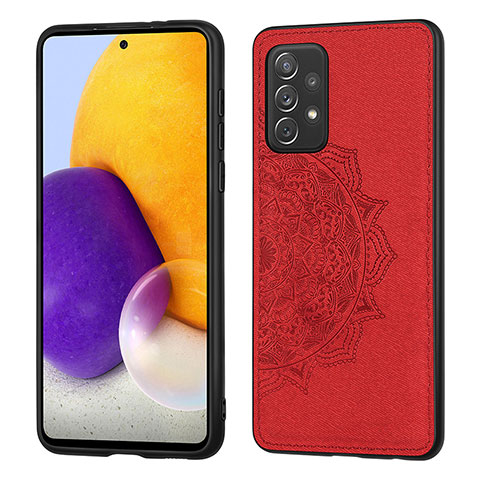 Custodia Silicone Ultra Sottile Morbida Cover con Magnetico S04D per Samsung Galaxy A72 5G Rosso