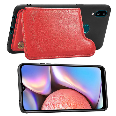 Custodia Silicone Ultra Sottile Morbida Cover con Magnetico S04D per Samsung Galaxy M01s Rosso