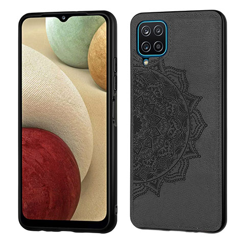 Custodia Silicone Ultra Sottile Morbida Cover con Magnetico S04D per Samsung Galaxy M12 Nero