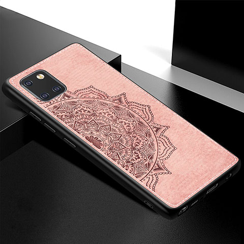 Custodia Silicone Ultra Sottile Morbida Cover con Magnetico S04D per Samsung Galaxy Note 10 Lite Oro Rosa