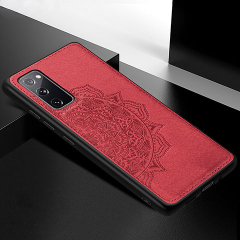 Custodia Silicone Ultra Sottile Morbida Cover con Magnetico S04D per Samsung Galaxy S20 FE 4G Rosso
