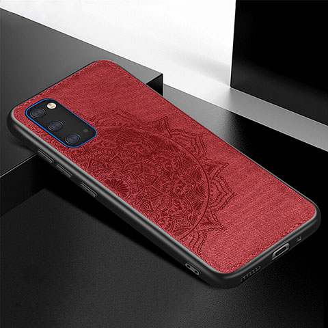 Custodia Silicone Ultra Sottile Morbida Cover con Magnetico S04D per Samsung Galaxy S20 Rosso