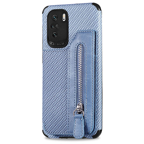 Custodia Silicone Ultra Sottile Morbida Cover con Magnetico S04D per Xiaomi Mi 11X Pro 5G Blu