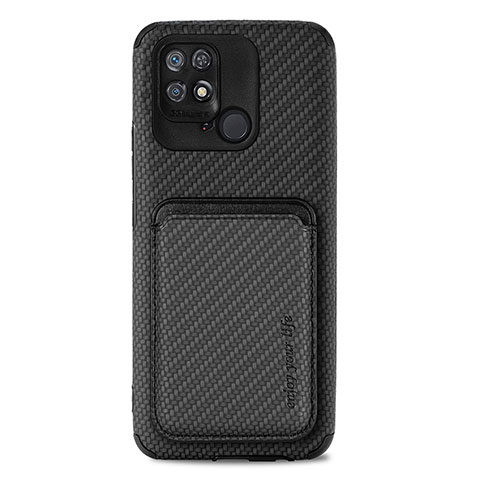 Custodia Silicone Ultra Sottile Morbida Cover con Magnetico S04D per Xiaomi Redmi 10 India Nero