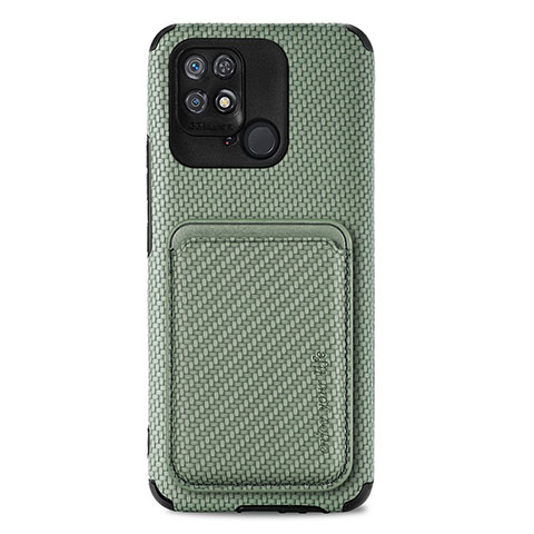 Custodia Silicone Ultra Sottile Morbida Cover con Magnetico S04D per Xiaomi Redmi 10C 4G Verde