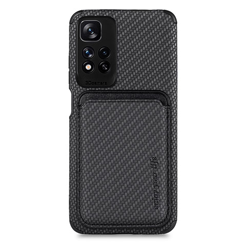 Custodia Silicone Ultra Sottile Morbida Cover con Magnetico S04D per Xiaomi Redmi Note 11 Pro+ Plus 5G Nero