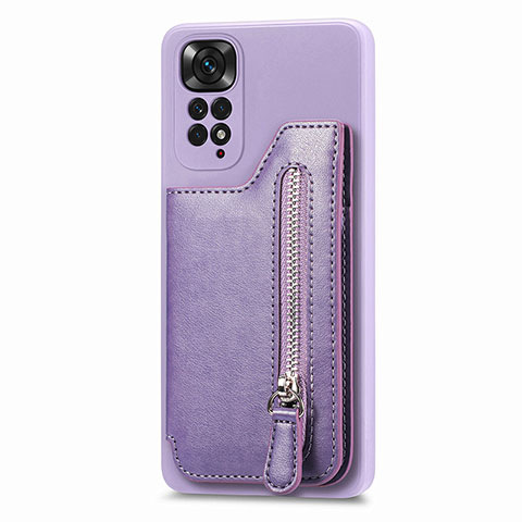 Custodia Silicone Ultra Sottile Morbida Cover con Magnetico S04D per Xiaomi Redmi Note 11S 4G Viola