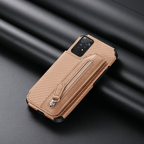 Custodia Silicone Ultra Sottile Morbida Cover con Magnetico S04D per Xiaomi Redmi Note 12 Pro 4G Oro