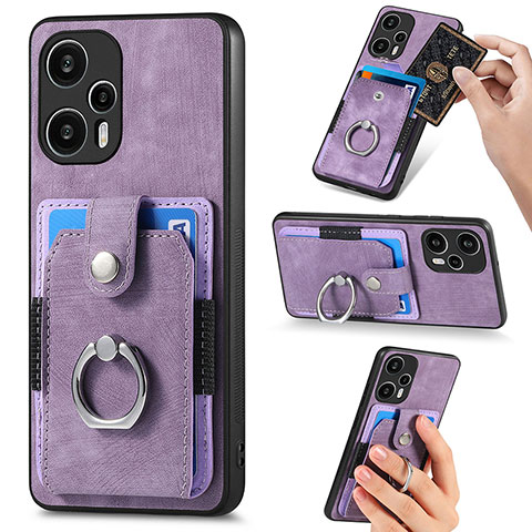 Custodia Silicone Ultra Sottile Morbida Cover con Magnetico S04D per Xiaomi Redmi Note 12 Turbo 5G Viola