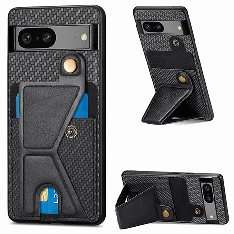 Custodia Silicone Ultra Sottile Morbida Cover con Magnetico S05D per Google Pixel 7a 5G Nero