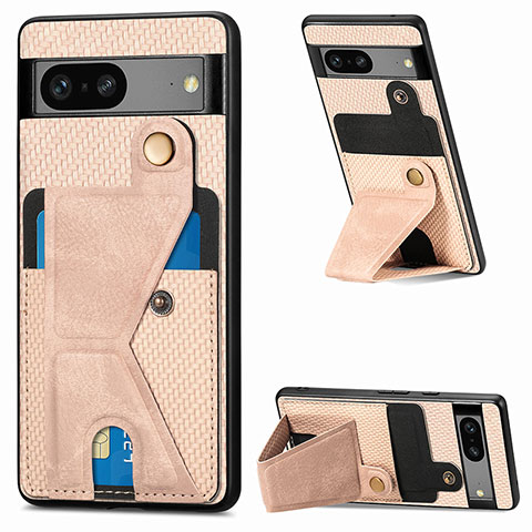 Custodia Silicone Ultra Sottile Morbida Cover con Magnetico S05D per Google Pixel 7a 5G Oro