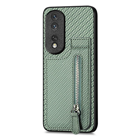 Custodia Silicone Ultra Sottile Morbida Cover con Magnetico S05D per Huawei Honor 80 Pro 5G Verde