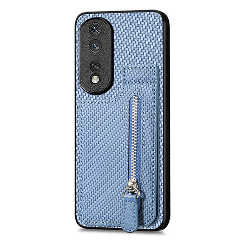 Custodia Silicone Ultra Sottile Morbida Cover con Magnetico S05D per Huawei Honor 80 Pro Flat 5G Blu