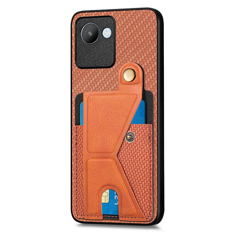 Custodia Silicone Ultra Sottile Morbida Cover con Magnetico S05D per Realme C30 Marrone