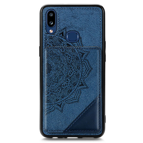 Custodia Silicone Ultra Sottile Morbida Cover con Magnetico S05D per Samsung Galaxy A10s Blu