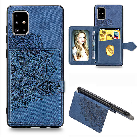 Custodia Silicone Ultra Sottile Morbida Cover con Magnetico S05D per Samsung Galaxy A71 4G A715 Blu