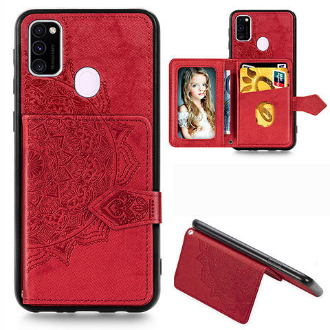 Custodia Silicone Ultra Sottile Morbida Cover con Magnetico S05D per Samsung Galaxy M21 Rosso