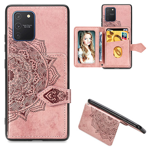 Custodia Silicone Ultra Sottile Morbida Cover con Magnetico S05D per Samsung Galaxy M80S Oro Rosa