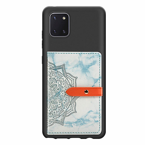 Custodia Silicone Ultra Sottile Morbida Cover con Magnetico S05D per Samsung Galaxy Note 10 Lite Blu