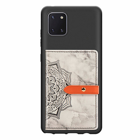 Custodia Silicone Ultra Sottile Morbida Cover con Magnetico S05D per Samsung Galaxy Note 10 Lite Nero