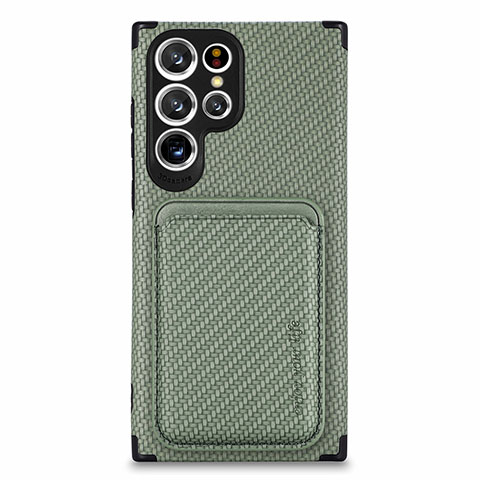 Custodia Silicone Ultra Sottile Morbida Cover con Magnetico S05D per Samsung Galaxy S25 Ultra 5G Verde