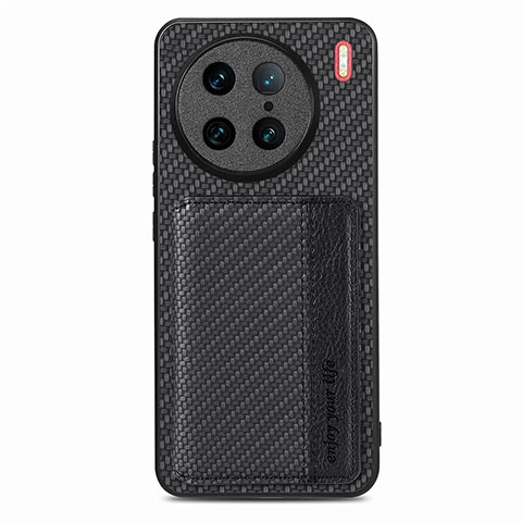 Custodia Silicone Ultra Sottile Morbida Cover con Magnetico S05D per Vivo X90 Pro 5G Nero