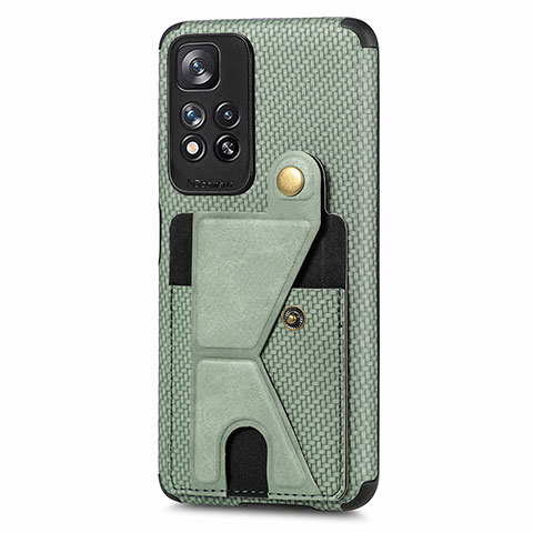Custodia Silicone Ultra Sottile Morbida Cover con Magnetico S05D per Xiaomi Poco X4 NFC Verde