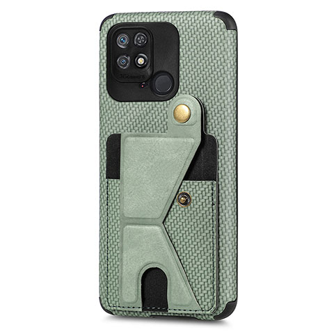 Custodia Silicone Ultra Sottile Morbida Cover con Magnetico S05D per Xiaomi Redmi 10C 4G Verde