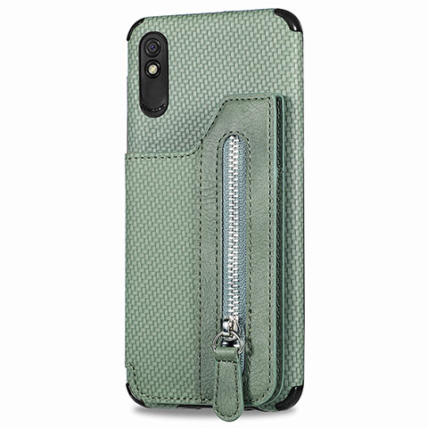 Custodia Silicone Ultra Sottile Morbida Cover con Magnetico S05D per Xiaomi Redmi 9A Verde