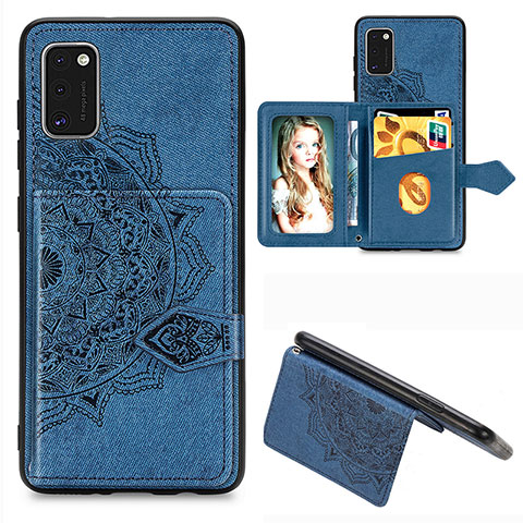 Custodia Silicone Ultra Sottile Morbida Cover con Magnetico S06D per Samsung Galaxy A41 Blu