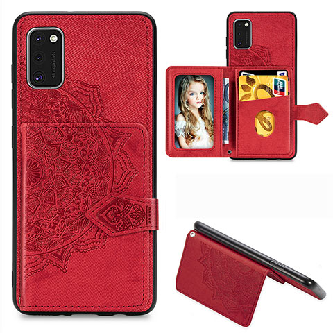 Custodia Silicone Ultra Sottile Morbida Cover con Magnetico S06D per Samsung Galaxy A41 Rosso