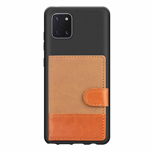 Custodia Silicone Ultra Sottile Morbida Cover con Magnetico S06D per Samsung Galaxy A81 Marrone