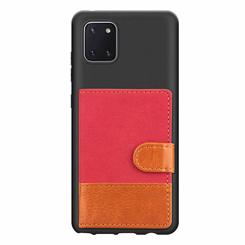 Custodia Silicone Ultra Sottile Morbida Cover con Magnetico S06D per Samsung Galaxy Note 10 Lite Rosso