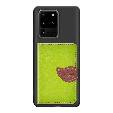 Custodia Silicone Ultra Sottile Morbida Cover con Magnetico S06D per Samsung Galaxy S20 Ultra 5G Verde