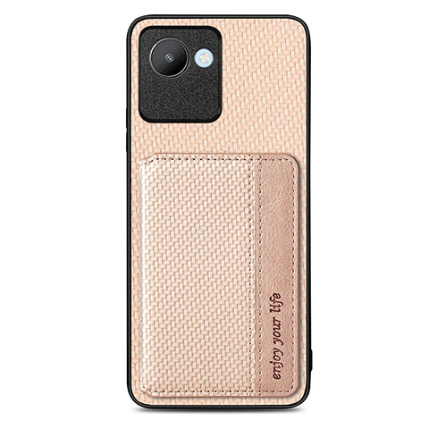 Custodia Silicone Ultra Sottile Morbida Cover con Magnetico S07D per Realme C30 Oro