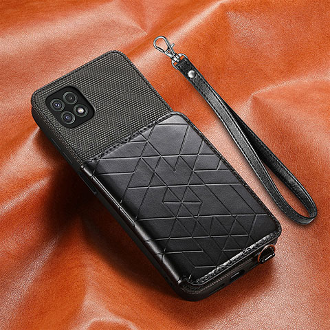 Custodia Silicone Ultra Sottile Morbida Cover con Magnetico S07D per Samsung Galaxy A22s 5G Nero
