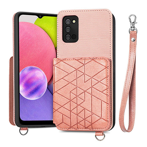 Custodia Silicone Ultra Sottile Morbida Cover con Magnetico S07D per Samsung Galaxy F02S SM-E025F Rosa